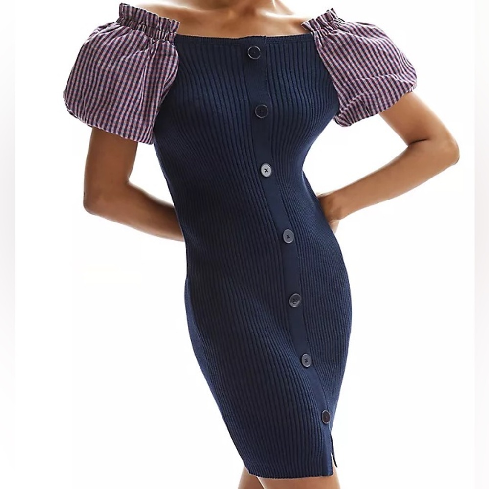 Maeve by Anthropologie Puff-Sleeved Mini Dress